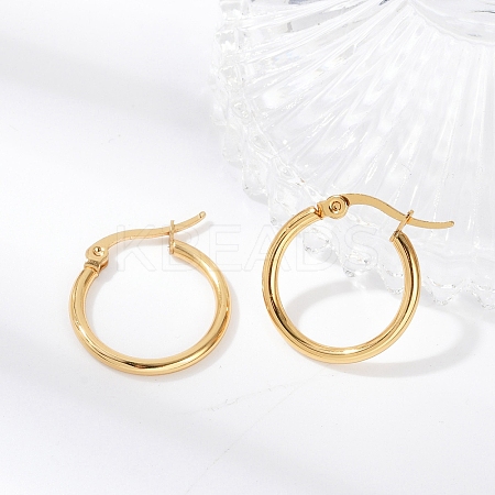 PVD Vacuum Plating 201 Stainless Steel Hoop Earrings with 304 Stainless Steel Pins for Women LS-EJEW-D279-12G-05-1