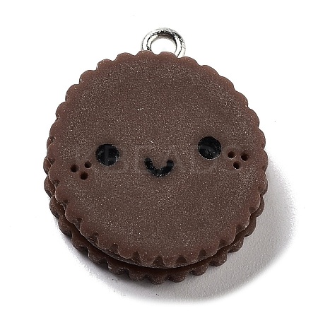 Cookies Theme Imitation Food Resin Pendants RESI-B021-02B-04-1