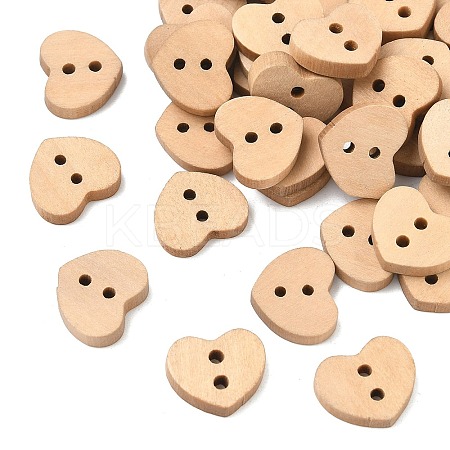 Lovely 2-hole Basic Sewing Button in Heart Shape NNA0Z9E-1
