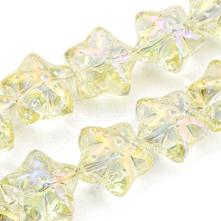 Full Rainbow Plated Electroplate Transprarent Glass Beads Strands EGLA-G037-07A-FR01-1