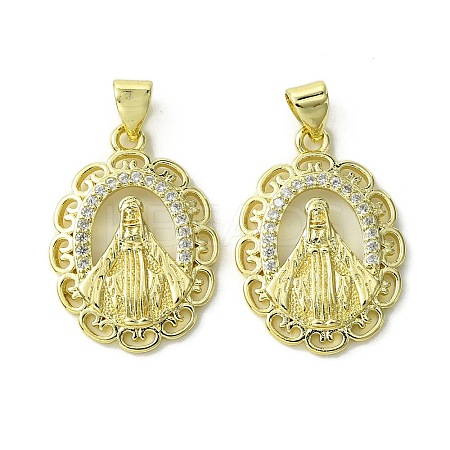 Brass Micro Pave Cubic Zirconia Pendants KK-H472-53O-G-1