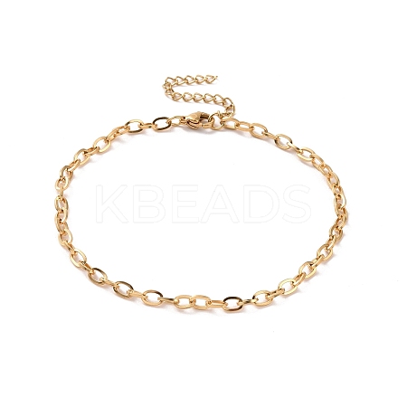 PVD Vacuum Plating 304 Stainless Steel Cable Chain Bracelet for Men Women BJEW-E031-05D-G-1