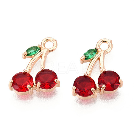 Brass Micro Pave Cubic Zirconia Pendants KK-T074-70KCG-02-1