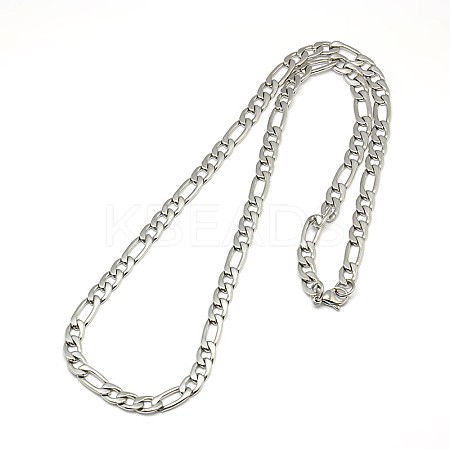 Tarnish Resistant Fashionable 304 Stainless Steel Figaro Chain Necklaces for Men X-STAS-A028-N016P-1