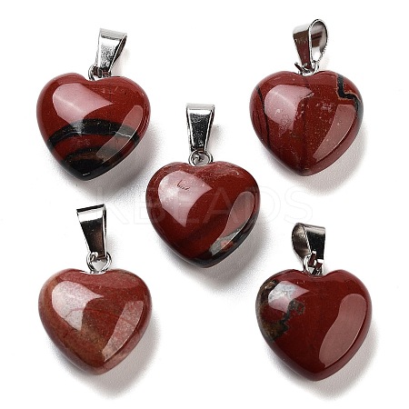 Natural Red Rainbow Jasper Charms HEAR-PW0001-057-05-1