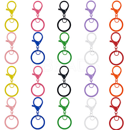 30Pcs 10 Colors Zinc Alloy Keychain Clasp Findings FIND-SC0014-16-1