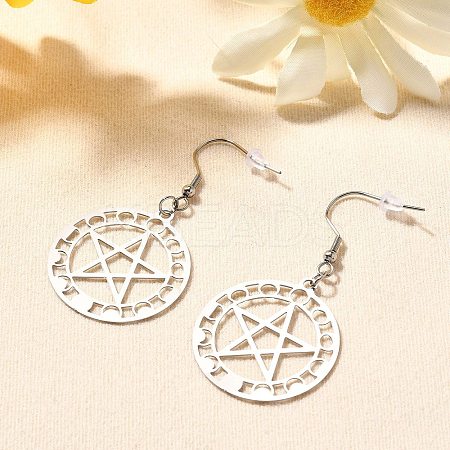 304 Stainless Steel Dangle Earrings EJEW-R015-01P-01-1
