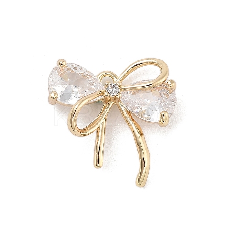 Brass with Clear Cubic Zirconia Pendants KK-Z061-22G-1