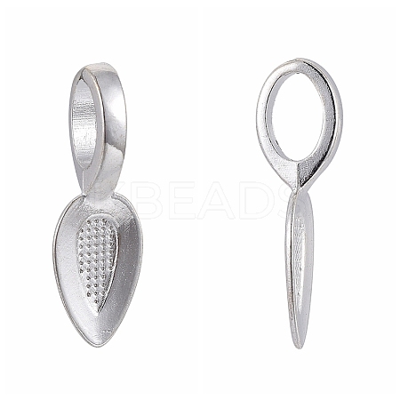 Tibetan Style Alloy Glue-on Flat Pad Bails X-TIBEP-AB3348Y-S-1