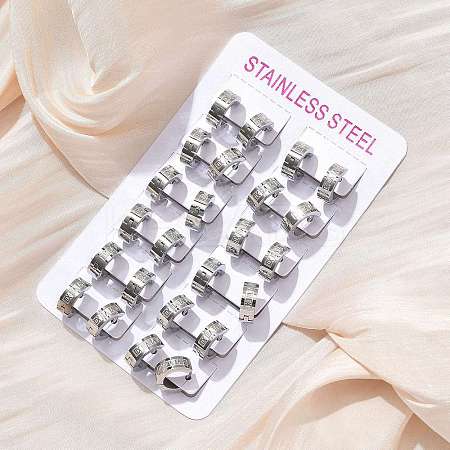 304 Stainless Steel Hoop Earrrings for Women EJEW-U066-03P-1