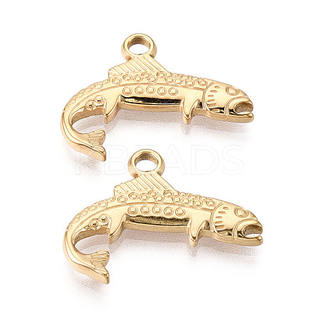 304 Stainless Steel Shark Pendants STAS-T069-12G-1