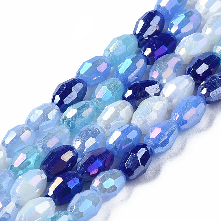 Electroplate Glass Beads Strands X-EGLA-N002-09A-1