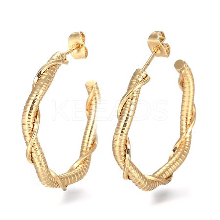 304 Stainless Steel Hoop Earring X-EJEW-F257-19G-1