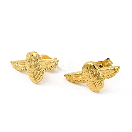 Ion Plating(IP) 304 Stainless Steel Airplane Stud Earrings for Women EJEW-I281-17G-1