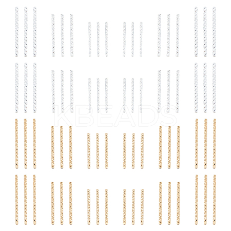 60Pcs 3 Style Brass Tube Beads KK-PH0003-86-1