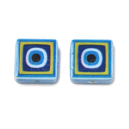Printed Handmade Porcelain Beads PORC-G016-04N-1