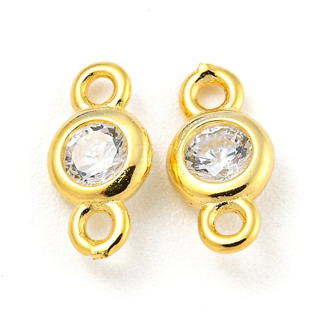 925 Sterling Silver Pave Clear Cubic Zirconia Connector Charms STER-B005-02G-1