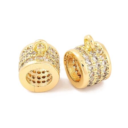Brass Micro Pave Cubic Zirconia Tube Bails ZIRC-M075-05G-A-NR-1