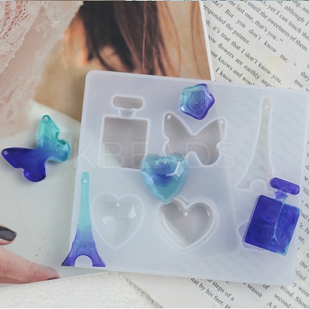 Butterfly & Heart & Bottle DIY Silhouette Silicone Pendant Molds LS-SIMO-H019-04A-1
