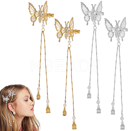 4Pcs 2 Colors Zinc Alloy Alligator Hair Clips for Women Girls PHAR-FG0001-01-1