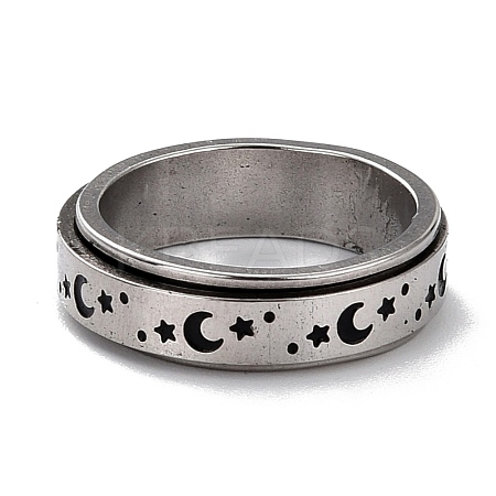 Non-Tarnish 203 Stainless Steel Rotating Spinner Fidget Band Rings for Anxiety Stress Relief RJEW-G118-01P-1
