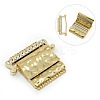 12-Strand Rectangle Alloy Rhinestone Magnetic Clasps PALLOY-A054-M-2