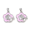 Brass Micro Pave Clear Cubic Zirconia Pendants KK-B102-13P-1
