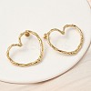 304 Stainless Steel Hollow Heart Stud Earrings EJEW-K268-55G-1