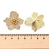 Brass Clear Cubic Zirconia Flower Stud Earrings EJEW-C147-02G-5