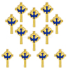 12Pcs Cross with Peace Dove Enamel Pins JEWB-FH0002-13-1