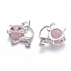 Natural & Synthetic Mixed Stone Kitten Pendants G-J386-C-3