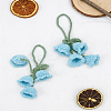 2Pcs Lily of the Valley Kintting Cotton Wool Pendant Decorations HJEW-LP0002-93B-1
