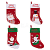 4Pcs 4 Style Cloth Christmas Stocking Hanging Decoration AJEW-WR0001-76-1