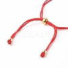 Cross Brass Beads Adjustable Nylon Thread Cord Bracelets BJEW-JB06396-7