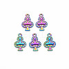 Rack Plating Rainbow Color Alloy Pendantsd PALLOY-S180-375-1