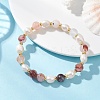 Natural Red Ferruginous Quartz & Cultured Freshwater Pearl Beads Stretch Bracelets for Women BJEW-JB13258-1
