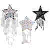 3Pcs 3 Styles Tassel Star Resin with Felt Iron on/Sew on Cloth Patches PATC-FG0002-97-1