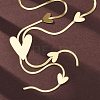 304 Stainless Steel Heart Y Necklaces NJEW-R026-30G-2