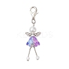 10Pcs Flower Angel Glass Pendant Decorations HJEW-JM03560-4