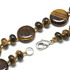 Natural Tiger Eye Beaded Necklaces NJEW-S393-14-2