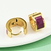 304 Stainless Steel Enamel Hoop Earrings EJEW-K268-20G-03-3