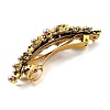 Flower Alloy Rhinestone Hair Barrettes PHAR-S604-01AG-01-2