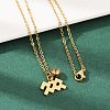 304 Stainless Steel Glass Drill Birth Stone Constellation Pendant Necklaces LS-STAS-D305-08G-K-1