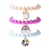 3Pcs 3 Colors ABS Plastic Imitation Pearl Beads Stretch Bracelets BJEW-JB11584-2