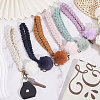 6Pcs 6 Colors Handmade Braided Wrist Lanyard Pendant Decorations AJEW-GL0002-24-3
