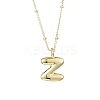 1Pc Initial Letter Brass Pendant Necklaces NJEW-YW0001-24Z-1