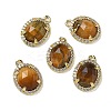 Natural Mixed Gemstone Faceted Oval Pendants G-I375-02G-2