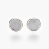 Tarnish Resistant Eco-Friendly 316 Surgical Stainless Steel Stud Earring Settings STAS-F181-01P-8mm-1