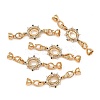 SHEGRACE Flower Brass Micro Pave Clear Cubic Zirconia Fold Over Clasps XGRQ58041-783G-1-1