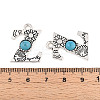 Synthetic Turquoise & Alloy Pendants PALLOY-H146-01AS-Z-3